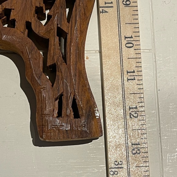 Vintage Carved Wooden Book Stand Holder Bible Prayer Book Cookbook Folding - Picture 13 of 13